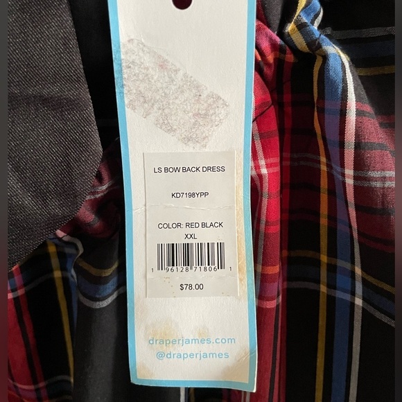 NWT Draper James RSVP Plaid Tiered Bow Back Dress XXL - Picture 8 of 10